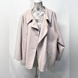 FORECASTER Of BOSTON Beige‎ Cashmere blend pea coat size 18.